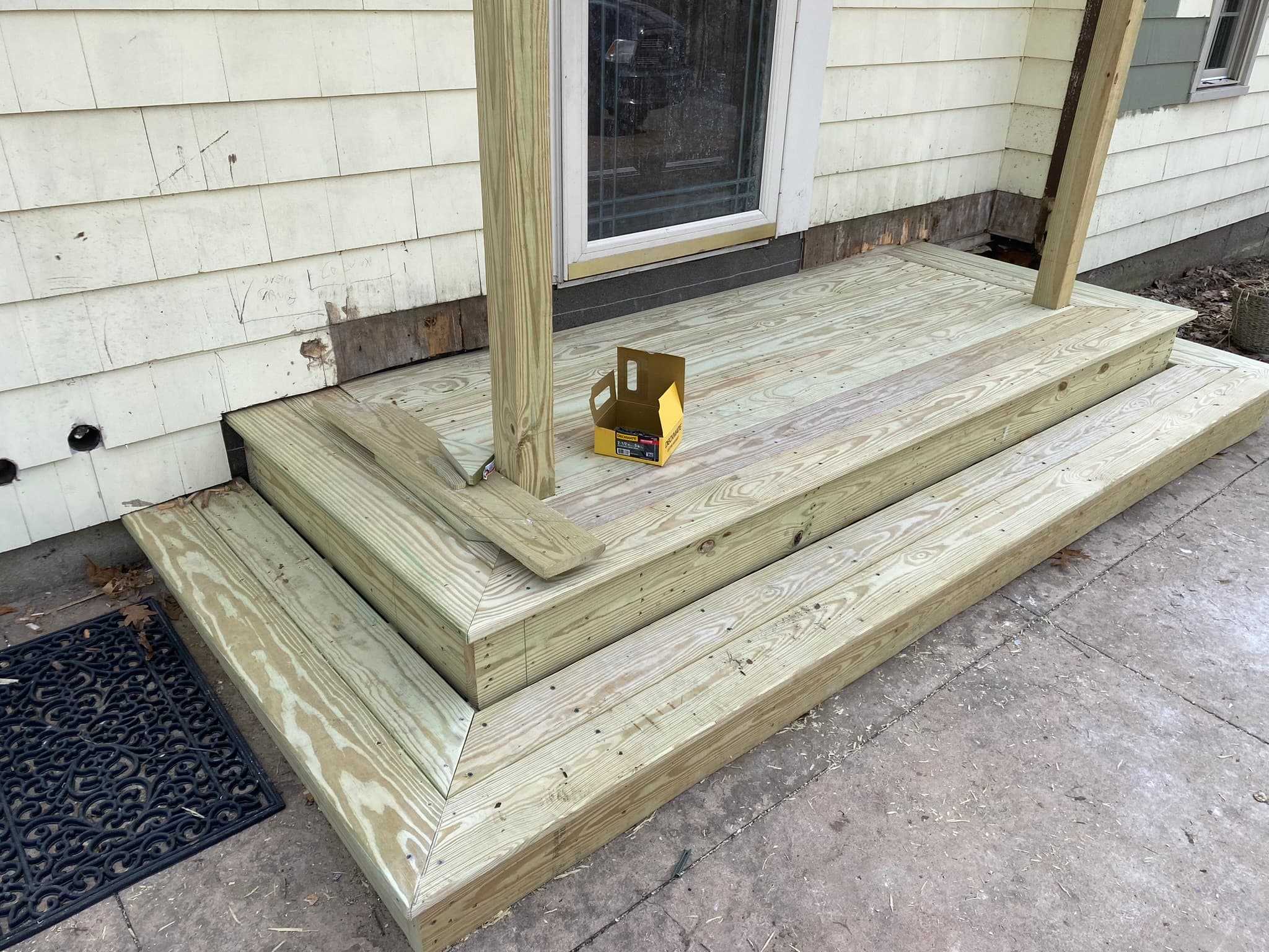 Custom covered porch steps